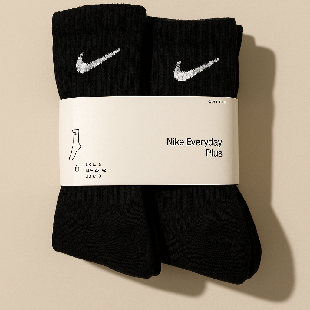 Nike Everyday Plus Crew Socks (Black 6-Pack)