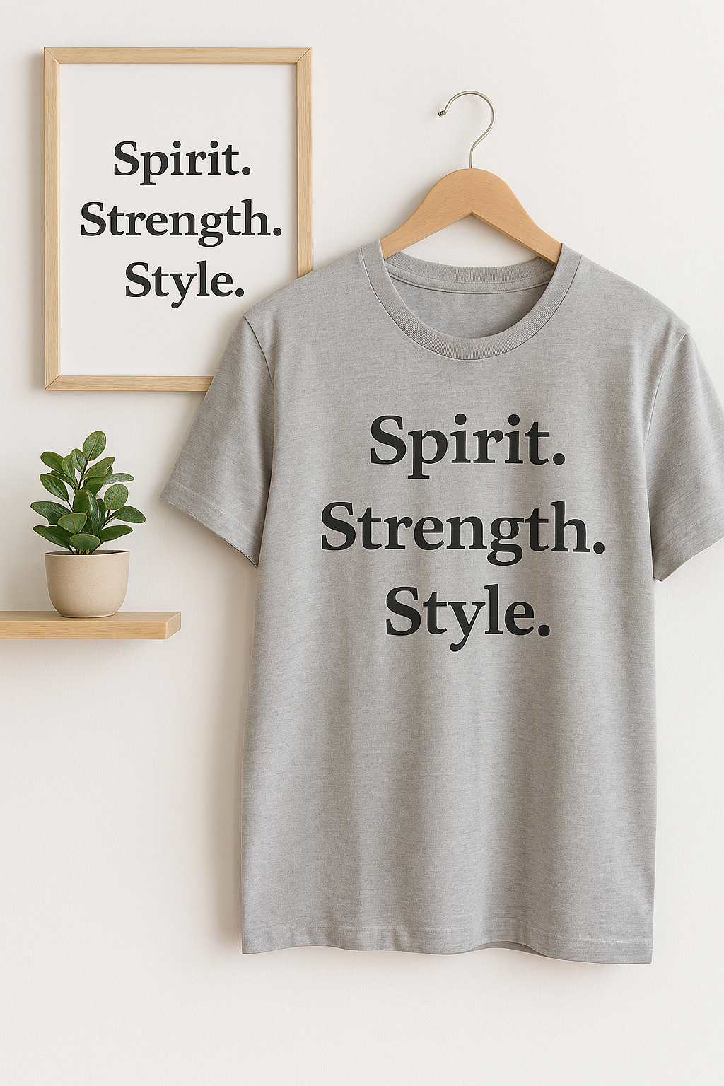 Spirit. Strength. Style. Tee – Light Grey