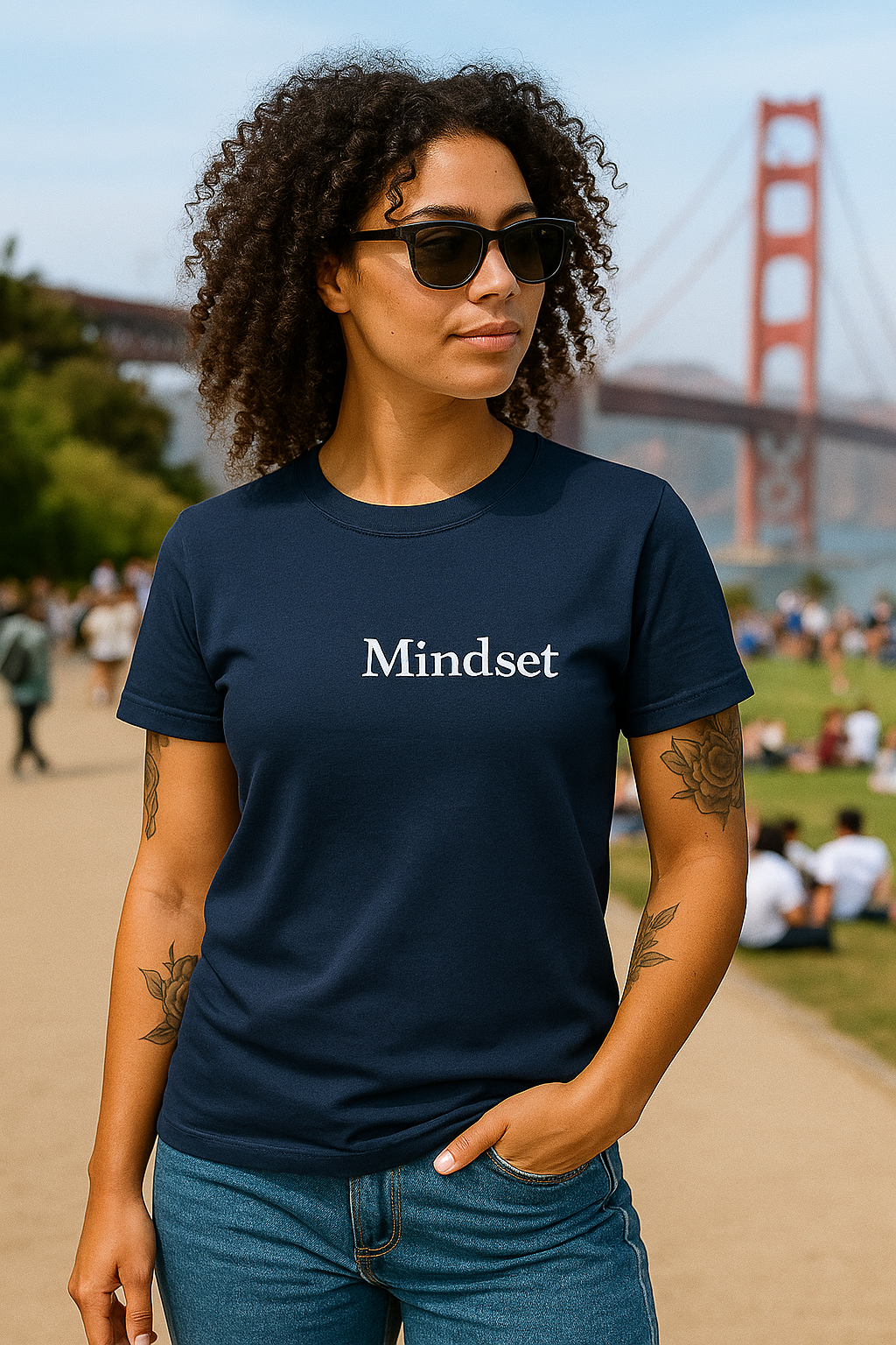 "Mindset" 220 GSM Cotton Tee - Midnight Navy