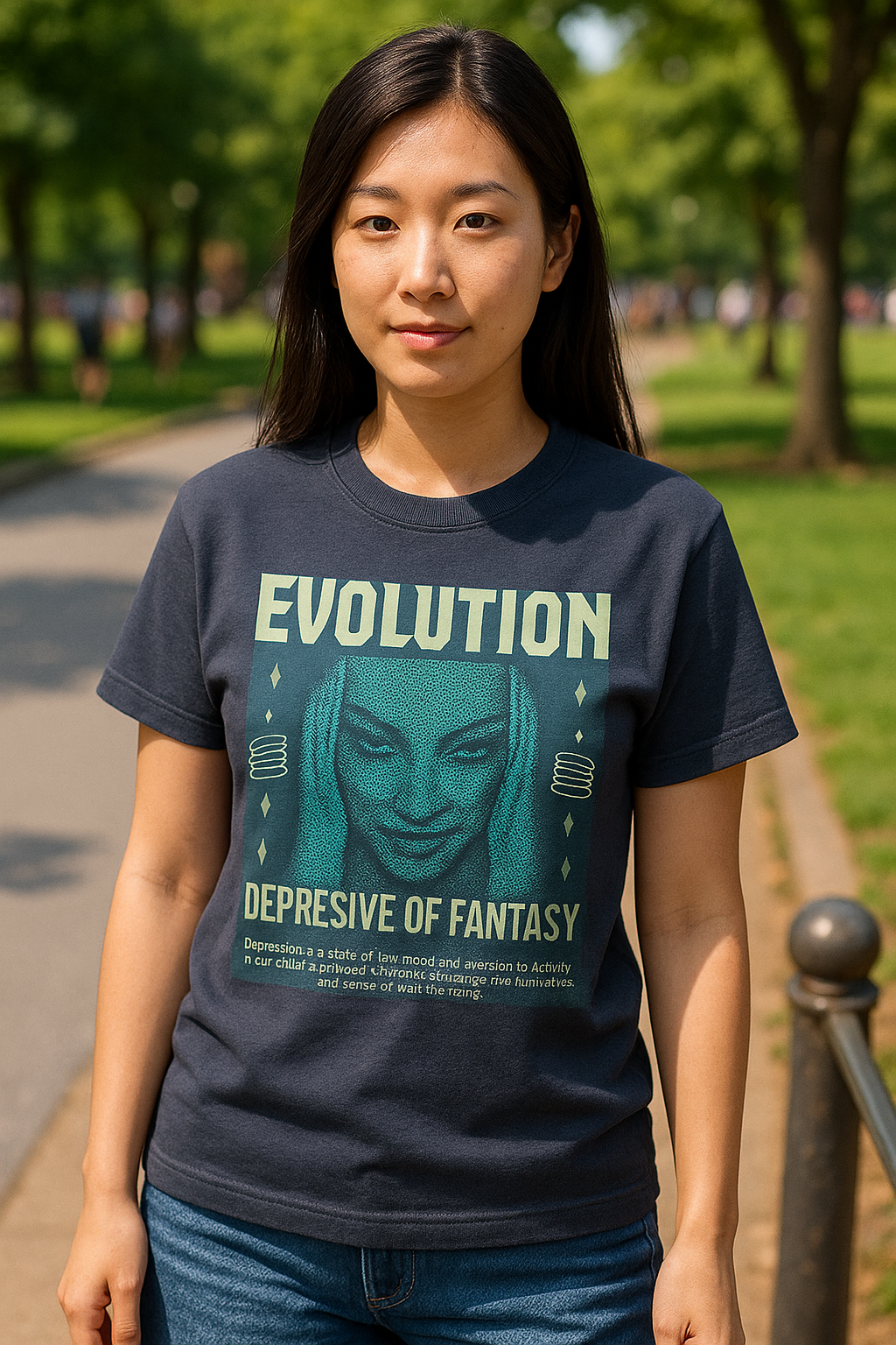 EVOLUTION Statement Tee – Navy Blue