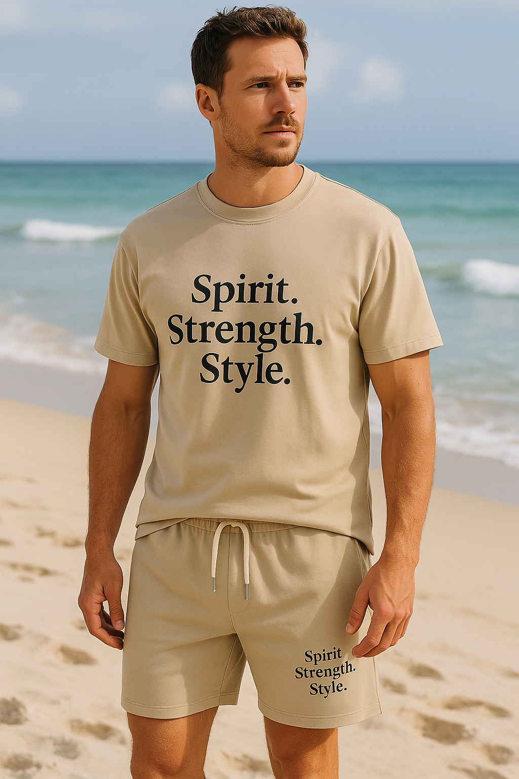 “Spirit. Strength. Style.” Set at 100% Cotton and 230 GSM