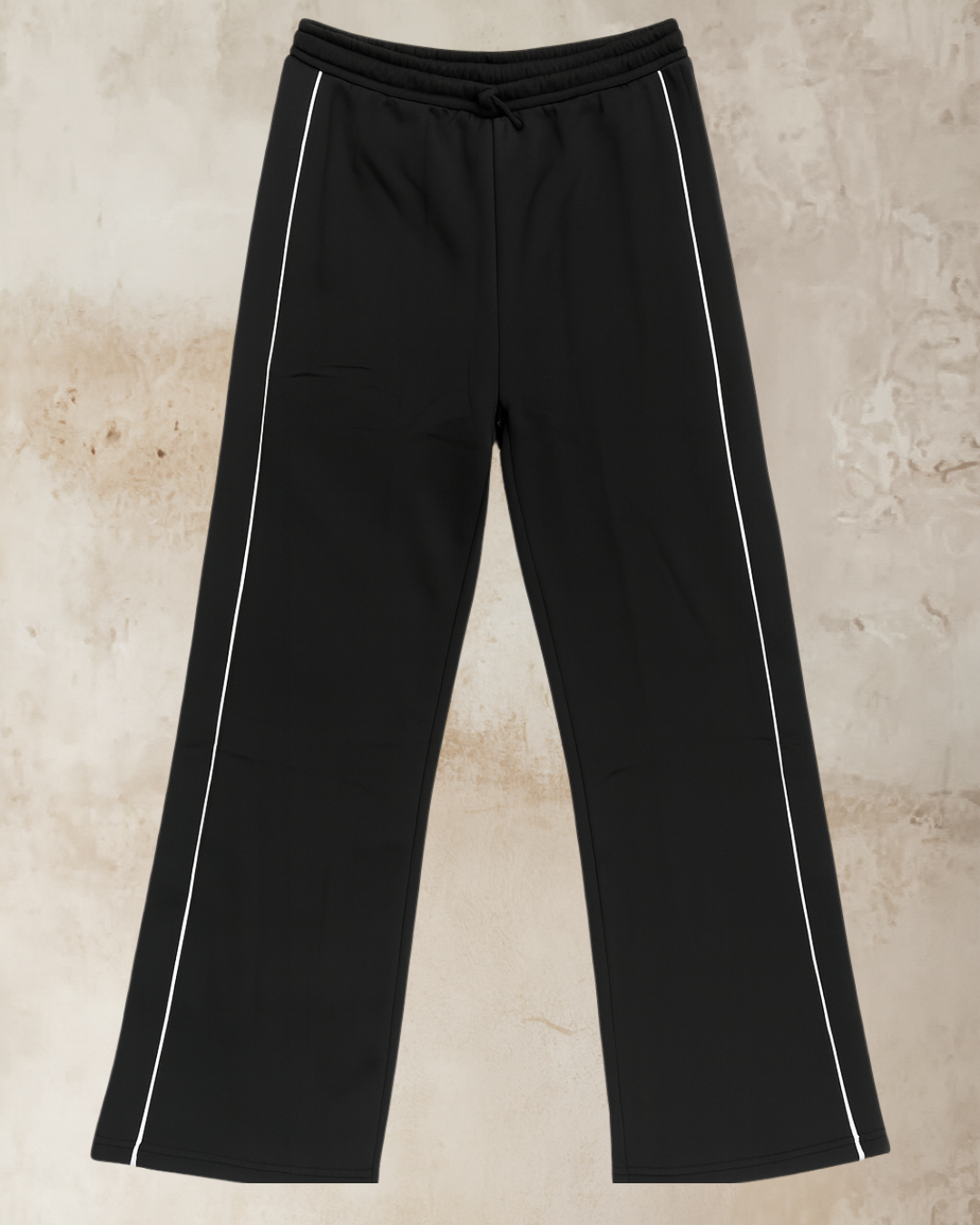 Essential Black Tracksuit - Wide Leg Pants & Cropped Jacket Set