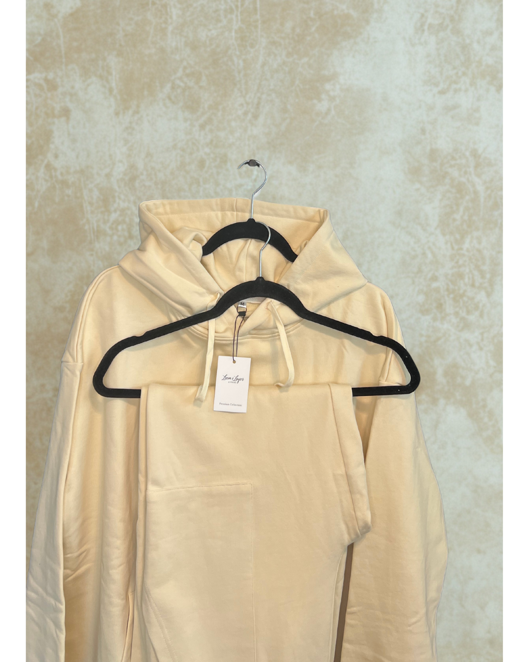 Premium Heavyweight 100% Cotton Hoodie Set (Raw Light)– 420 GSM French Terry