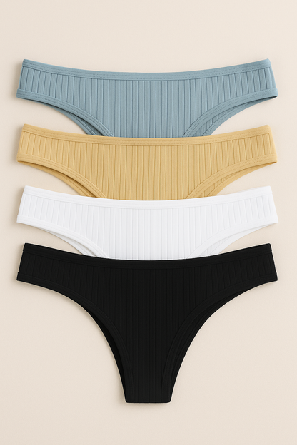 Essential Ribbed Briefs - 4 Pack | Everyday Comfort