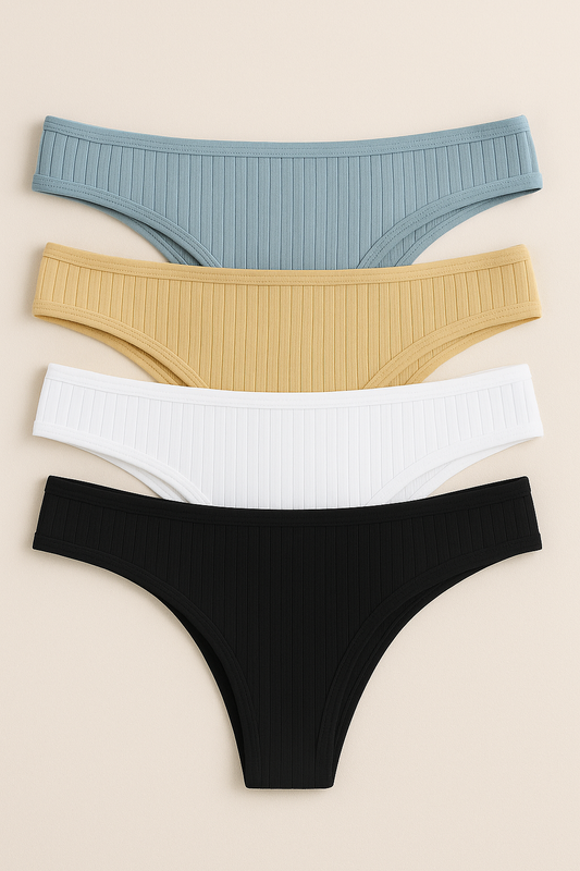 Essential Ribbed Briefs - 4 Pack | Everyday Comfort