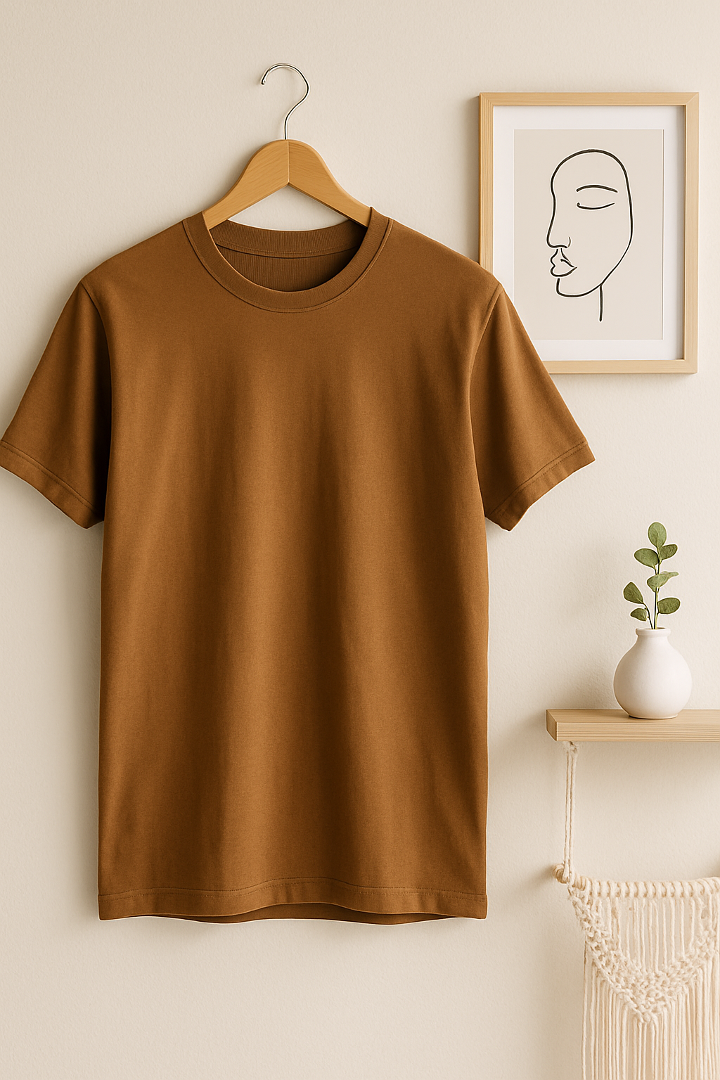 The Easy Statement Tee - 220 GSM, 100% Cotton - Brown