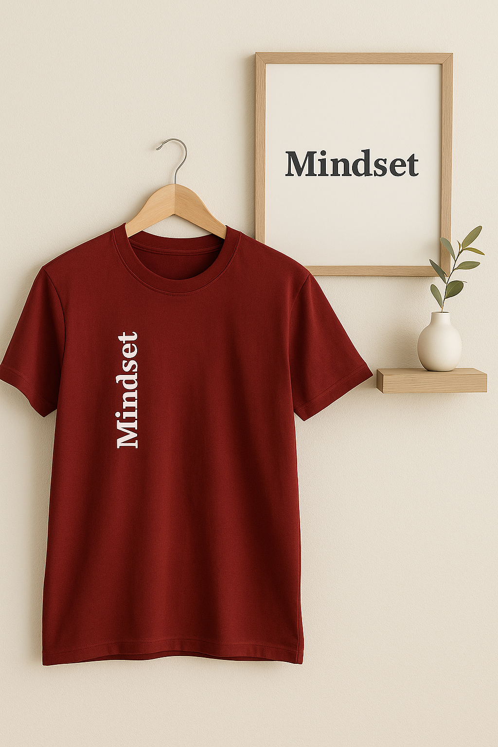 "Mindset" 220 GSM Cotton Tee - Brick Rouge