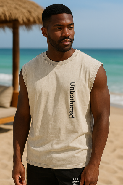 UNBOTHERED Acid Wash Muscle Tee