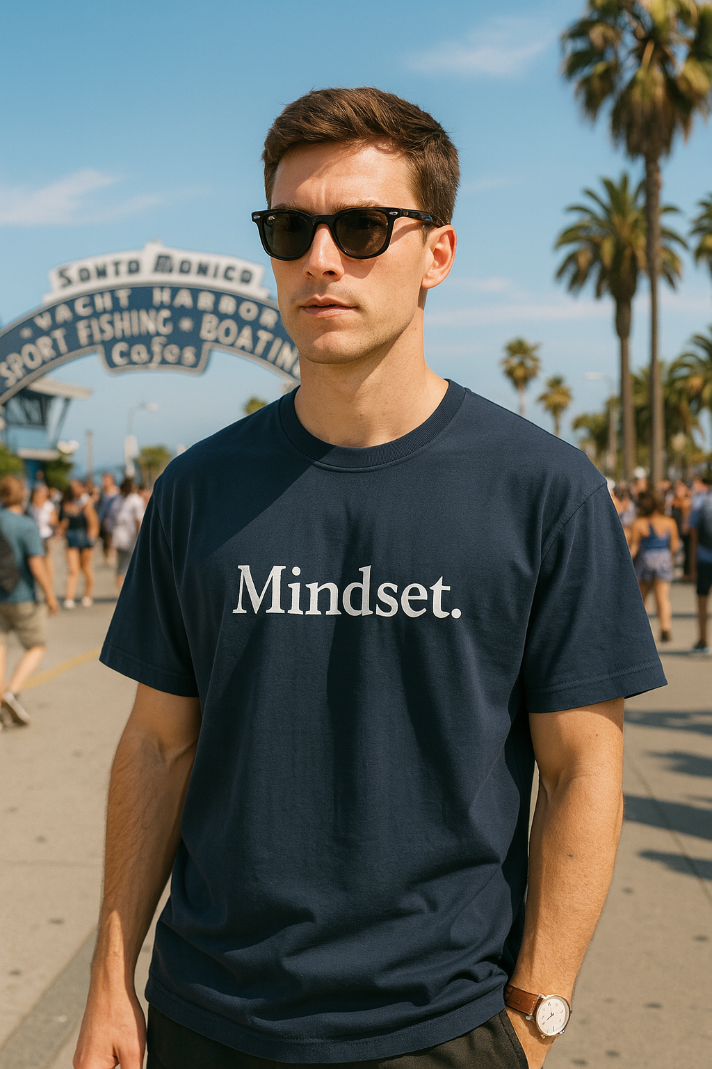"Mindset" Navy Tee - 240GSM Premium Cotton