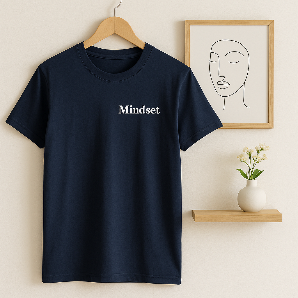 "Mindset" 220 GSM Cotton Tee - Midnight Navy