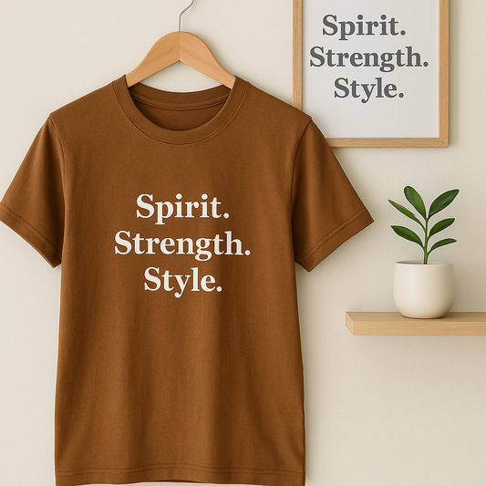 Spirit. Strength. Style. – Luxe Earth Brown Tee