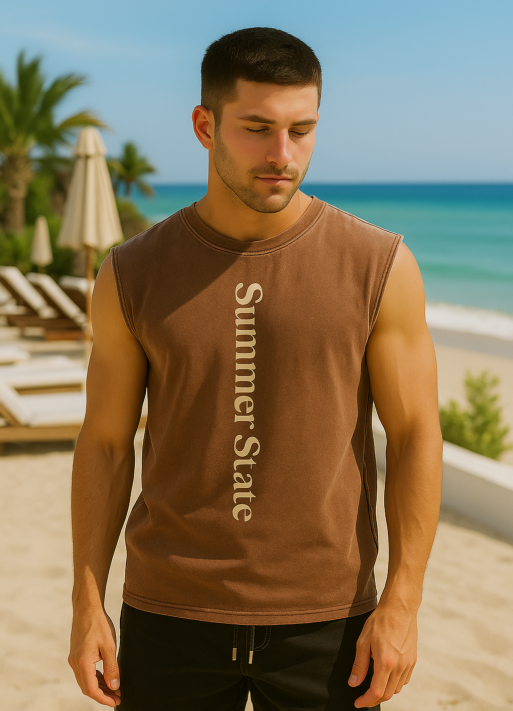 Summer State acid Wash Muscle Tee