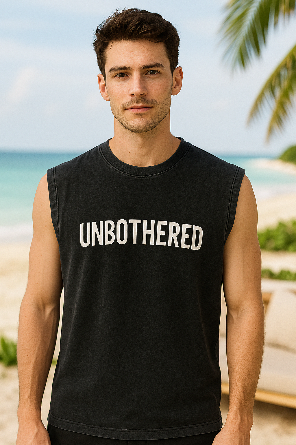 UNBOTHERED Acid Wash Muscle Tee