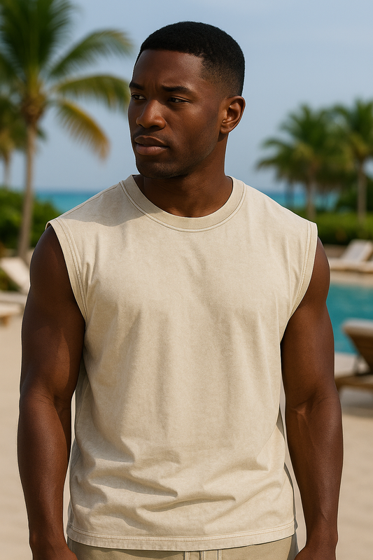 Dune Drift Acid Washed Muscle Tee