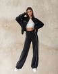 Essential Black Tracksuit - Wide Leg Pants & Cropped Jacket Set