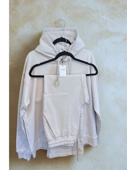 Premium Heavyweight 100% Cotton Hoodie Set (Cloud Base)– 420 GSM French Terry