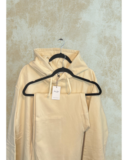 Premium Heavyweight 100% Cotton Hoodie Set (Raw Light)– 420 GSM French Terry